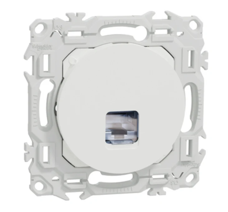 Odace - prise RJ45 - Cat6A STP grade 3TV - blanc craie - Schneider Electric S920477