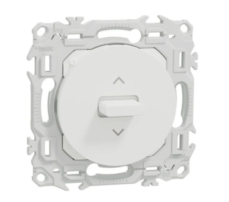 Odace - interrupteur ou poussoir volet roulant 3 positions à levier - blanc craie - Schneider Electric S920208