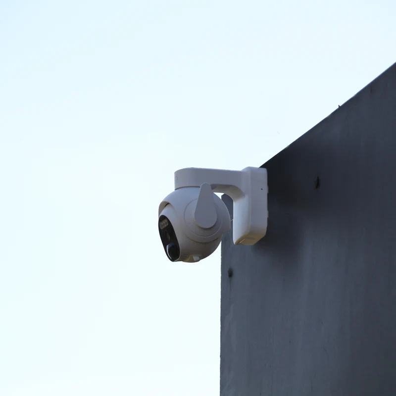 Wireless motorized outdoor WiFi dome camera with solar panel