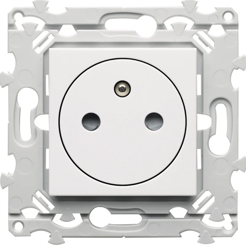 Prise de courant Essensya 2P+T - affleurante blanc - Hager WE106