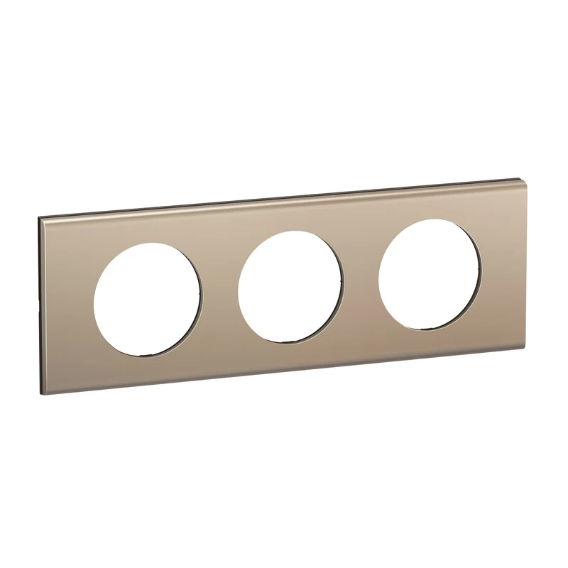 Plaque de finition Céliane 3 postes - Nickel Satiné - LEGRAND CP2103