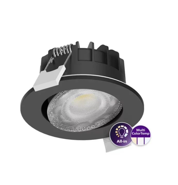 Spot LED noir 6W dimmable 550lm IP65 - 60° température 827-830-840 - Philips 208889