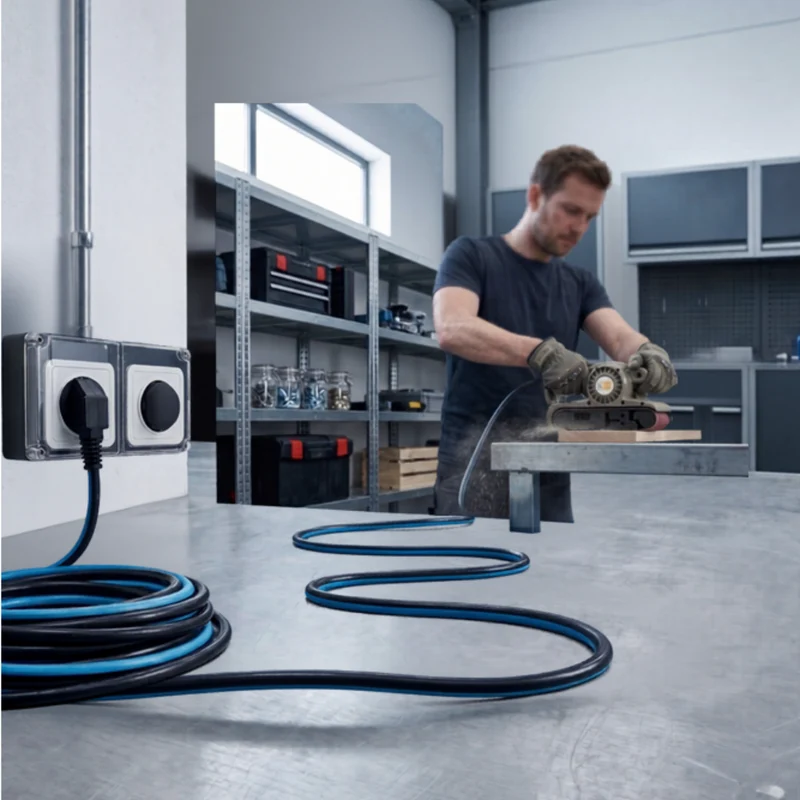 Chacon 20m Extension Cable - Blue/Black - Schuko Plug