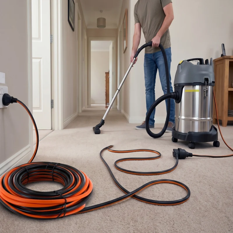 Chacon 20m Extension Cable - Orange/Black - Schuko Plug
