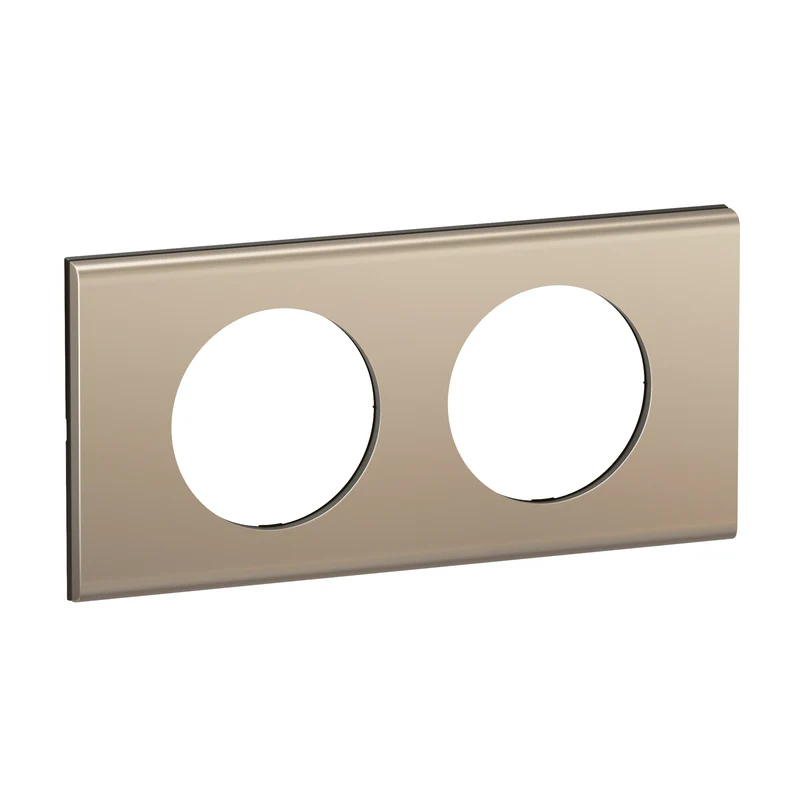 Plaque de finition Céliane 2 postes - Nickel Satiné - LEGRAND CP2102