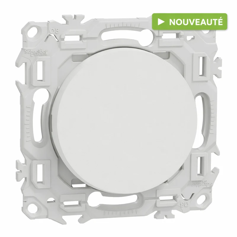 SCHNEIDER Odace - Va-et-vient interrupteur - bouton poussoir blanc craie - S920204