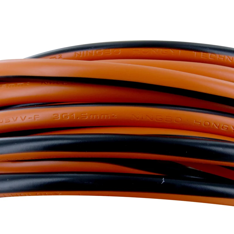 Extension cable - black / orange - 10m schuko