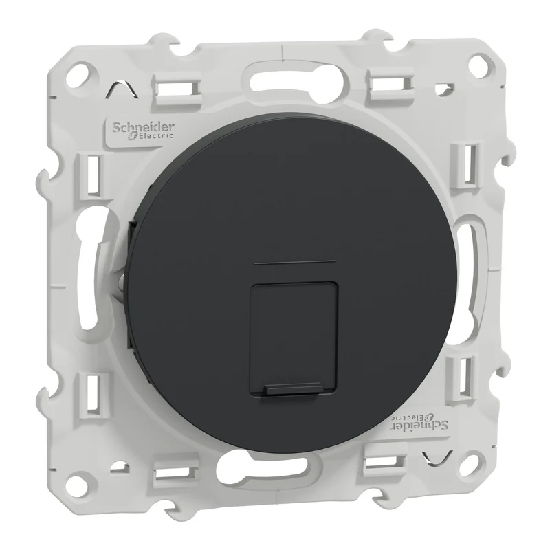 Schneider Odace - Prise RJ45 anthracite - grade 3 catégorie 6 STP - S540476