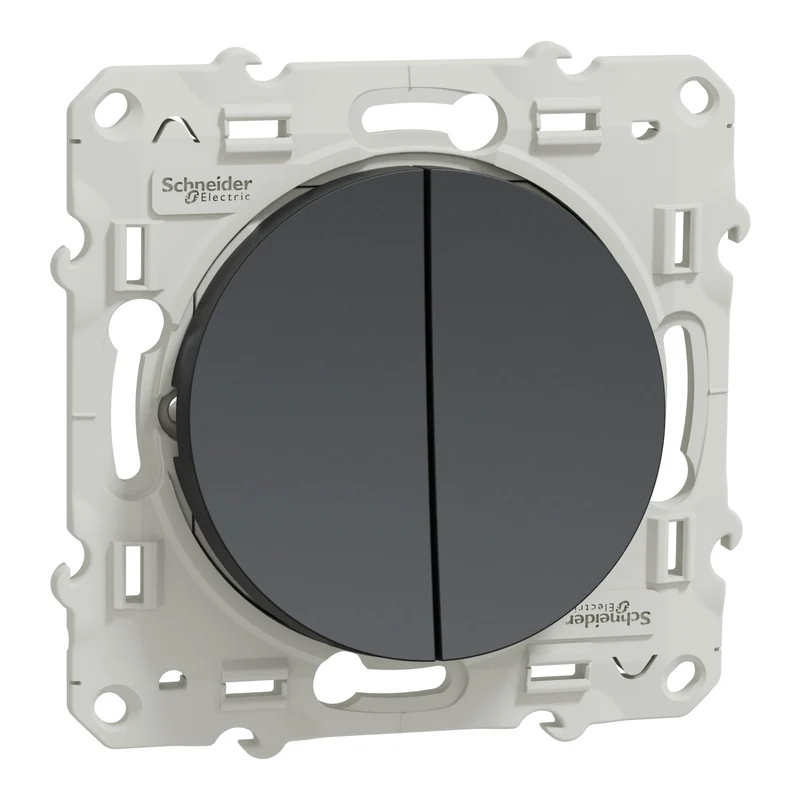 Schneider Odace - Interrupteur double va et vient anthracite - S540214