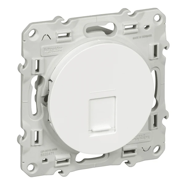 Schneider Odace prise RJ45 blanc grade 3 multimédia cat.6 STP S520476