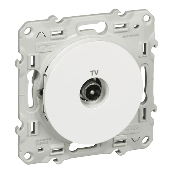 Schneider Odace prise TV blanc à vis S520445
