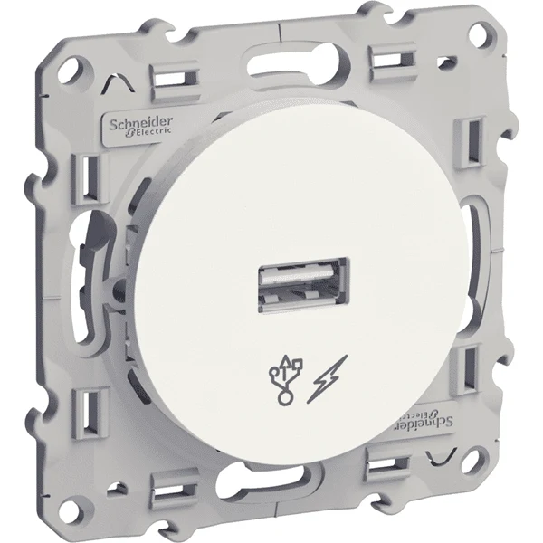 Schneider Odace prise chargeur USB 5V blanc S520408