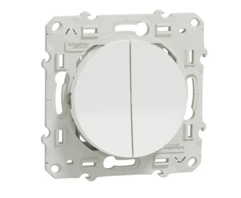 Va-et-vient poussoir Blanc, 10 A Odace Schneider Electric S520285