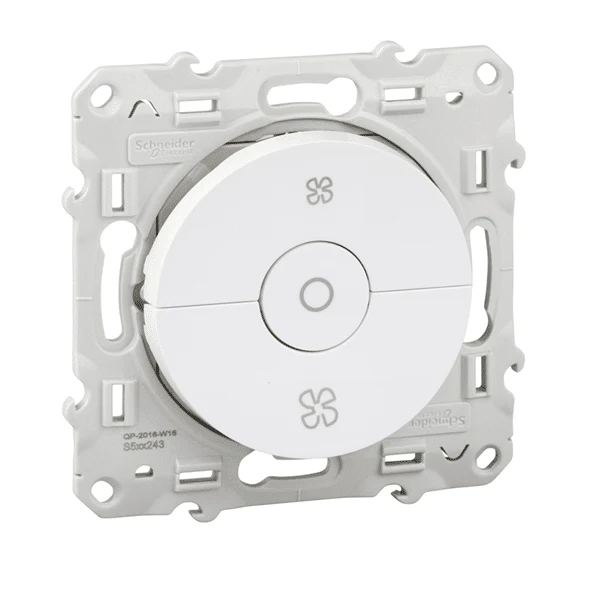Schneider Odace interrupteur VMC blanc avec position arrêt S520243