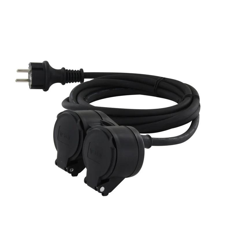External extension cord HO5RR-F 3 x1,5mm2- IP44 Dual-Head - 5m