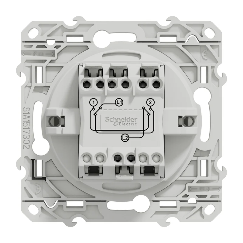 Permutateur Blanc, 10 A, à vis Odace Schneider Electric S520205