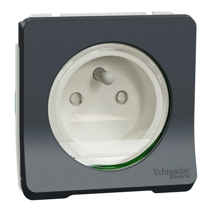 Prise de courant 2P+T composable - gris composable Mureva Styl IP55 - connexion automatique - Schneider MUR36133