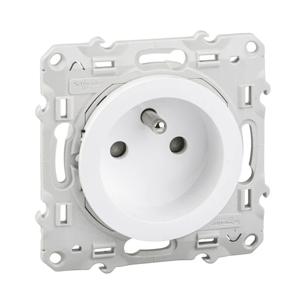 Schneider Odace prise de courant 2P+T blanc - S520059