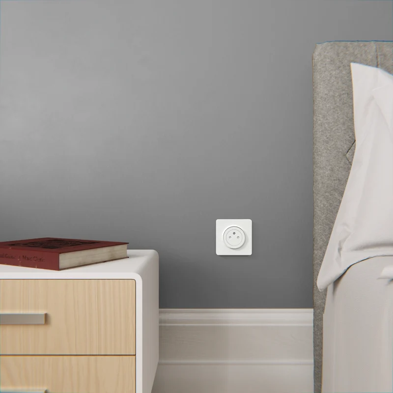 Schneider Odace prise de courant - 2P+T affleurante blanc - connexion rapide - S520052