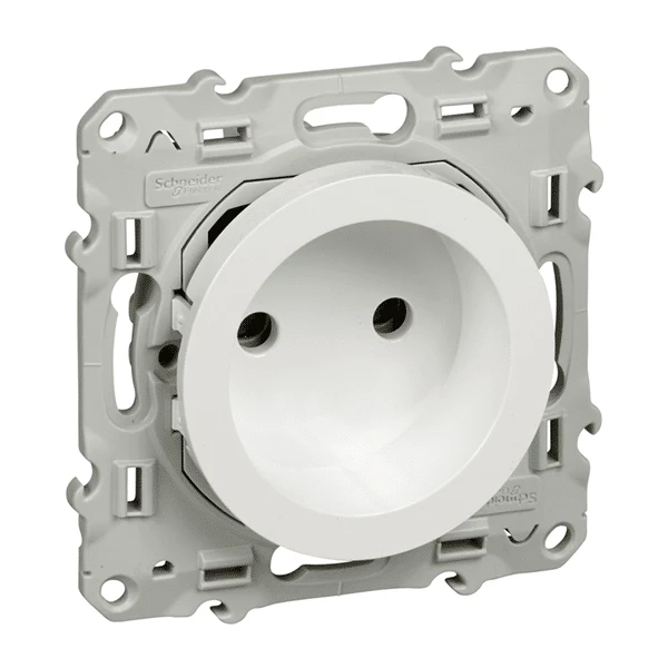 Schneider Odace prise de courant 2P connexion à vis blanc - S520033