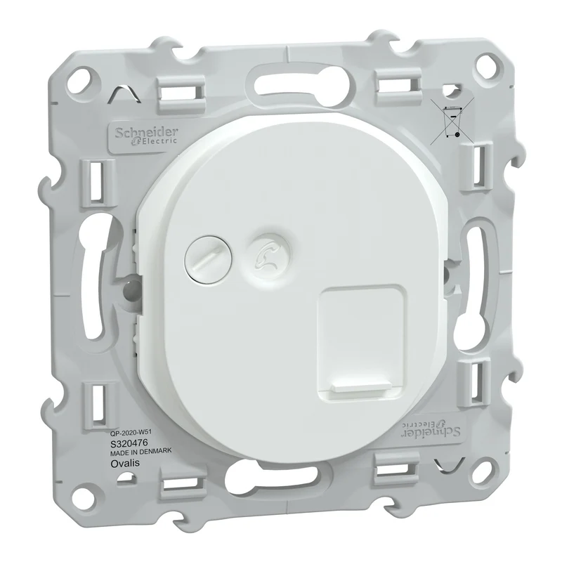 Schneider Ovalis prise RJ45 grade 3 - catégorie 6 STP blanc - S320476