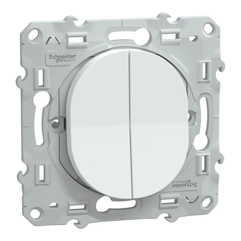 Schneider Ovalis interrupteur double va et vient blanc - S320214