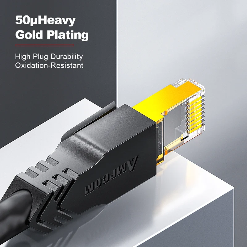 AMPCOM Ultra-Flexible Cat7 26AWG S/FTP Network Patch Cable, Ultra-Flexible PVC Jacket