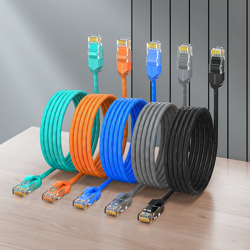 AMPCOM Cat6 28AWG UTP Patch Cable, Ultra-Slim, LSZH, for High-density Data Center Cabling