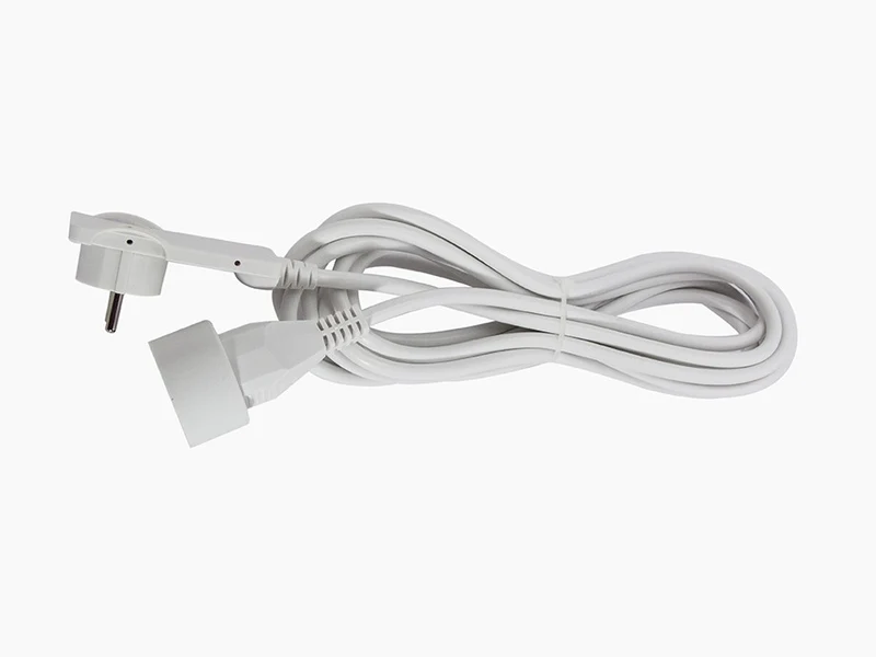 Flat plug extension - White - 5 m