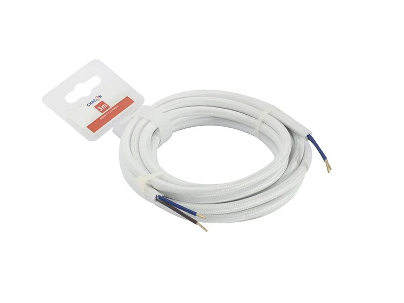 Fabric cable 3 m - White