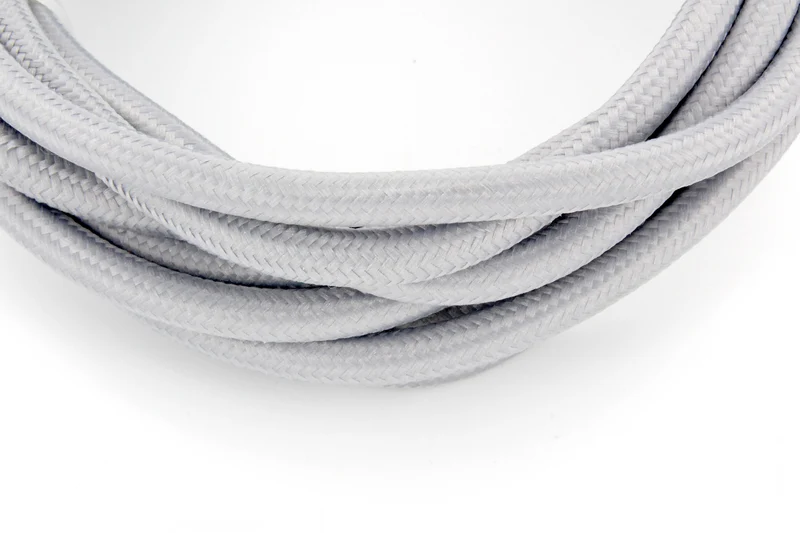 Fabric cords with switch 2 m - Grey