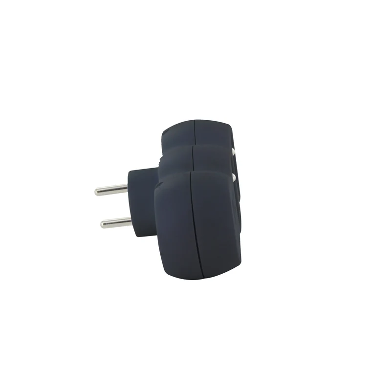 Black terminal block - 2x16A with USB-A +USB-C