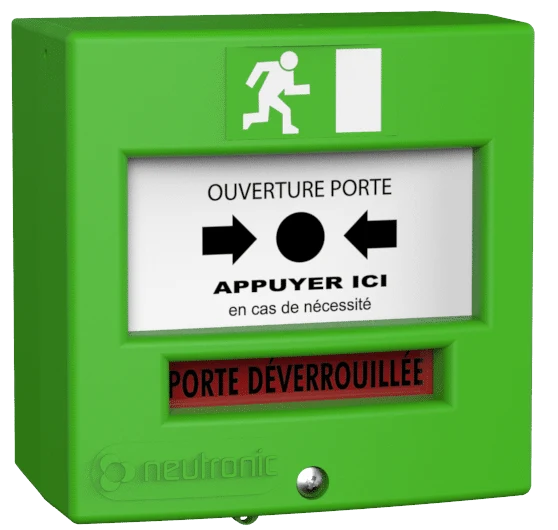 Déclencheur manuel 1 contact vert Neutronic 5710V3