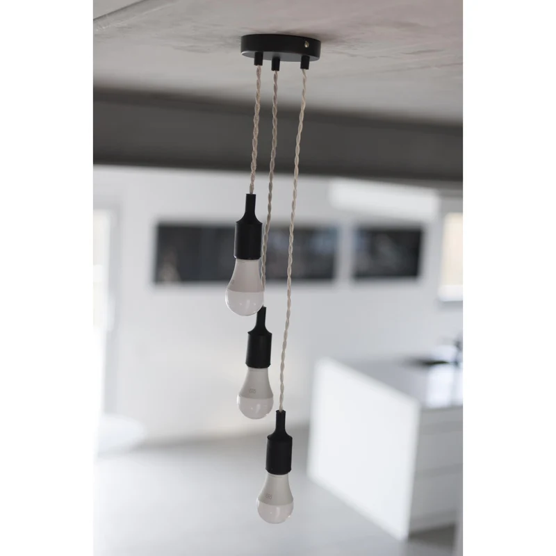 Twisted cotton fabric cable - 3 m - Dove grey
