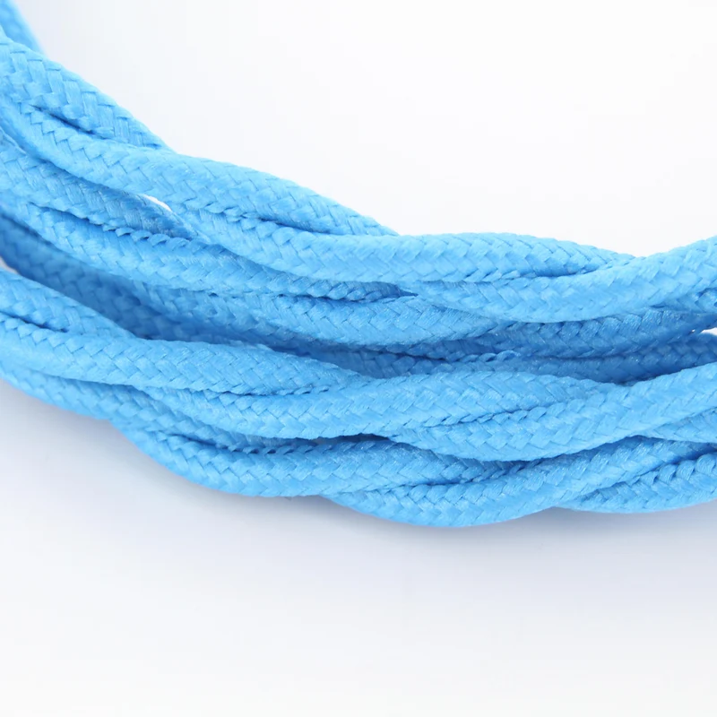 Twisted silk fabric cable - 3 m - Turquoise