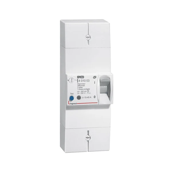 Legrand disjoncteur de branchement enedis bipolaire 45a 500ma sélectif 401003