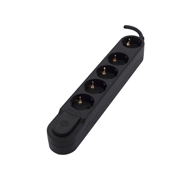 Stylish power strip 5 x 16 A with switch - 1,5 m - Black (SCH)