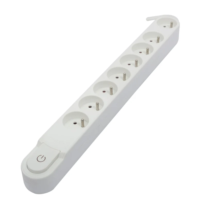 Stylish power strip 8 x 16 A with switch - 3 m - white
