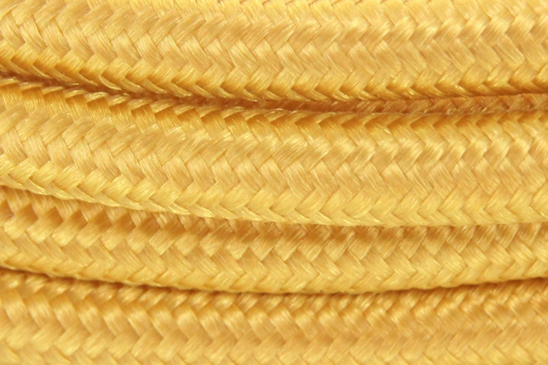 Twisted fabric cord with switch 2 m - Gold