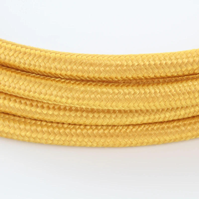 Twisted fabric cord with switch 2 m - Gold