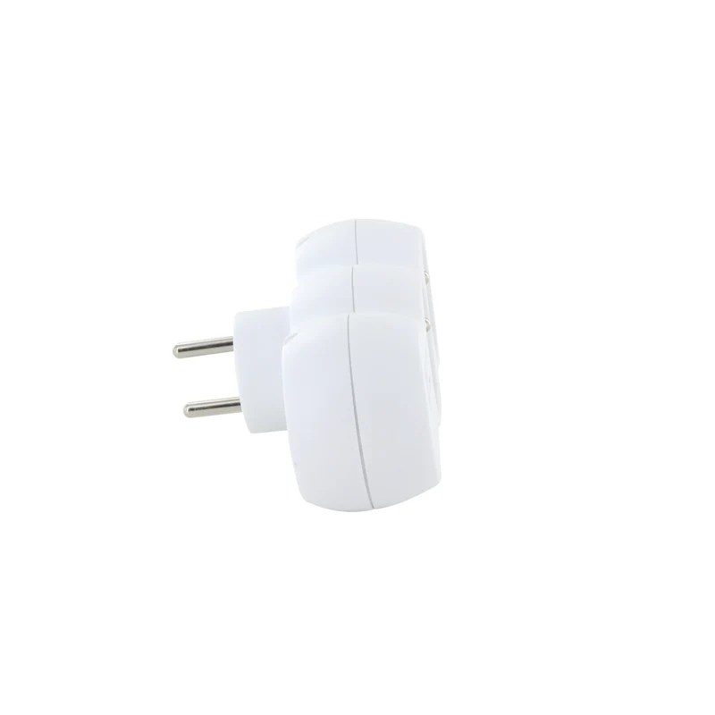 Set of 2 White terminal block - 2x16A with USB-A +USB-C