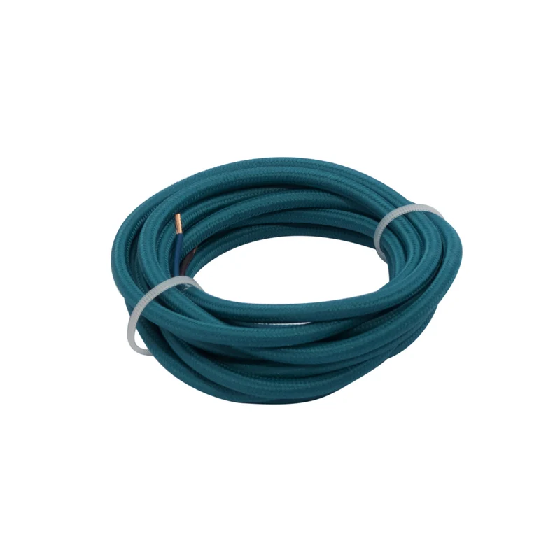 Fabric cable 3 m - Peacock blue