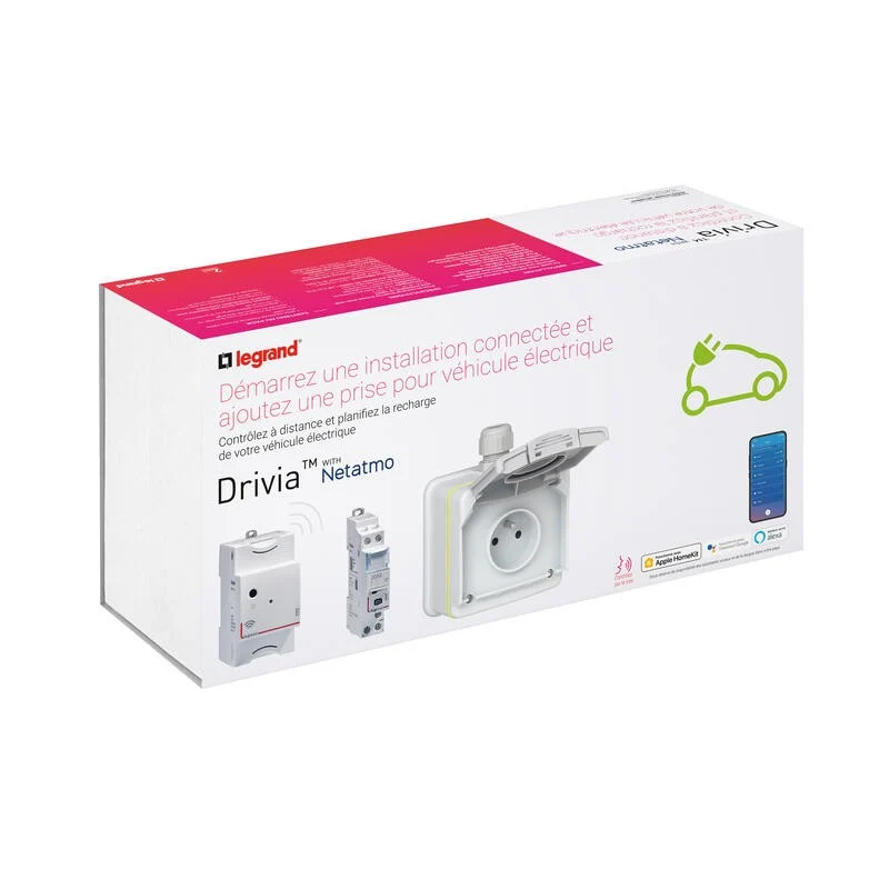 Prêt à poser Green'up Access connecté - prise pour véhicule électrique avec module Control - Legrand 090487