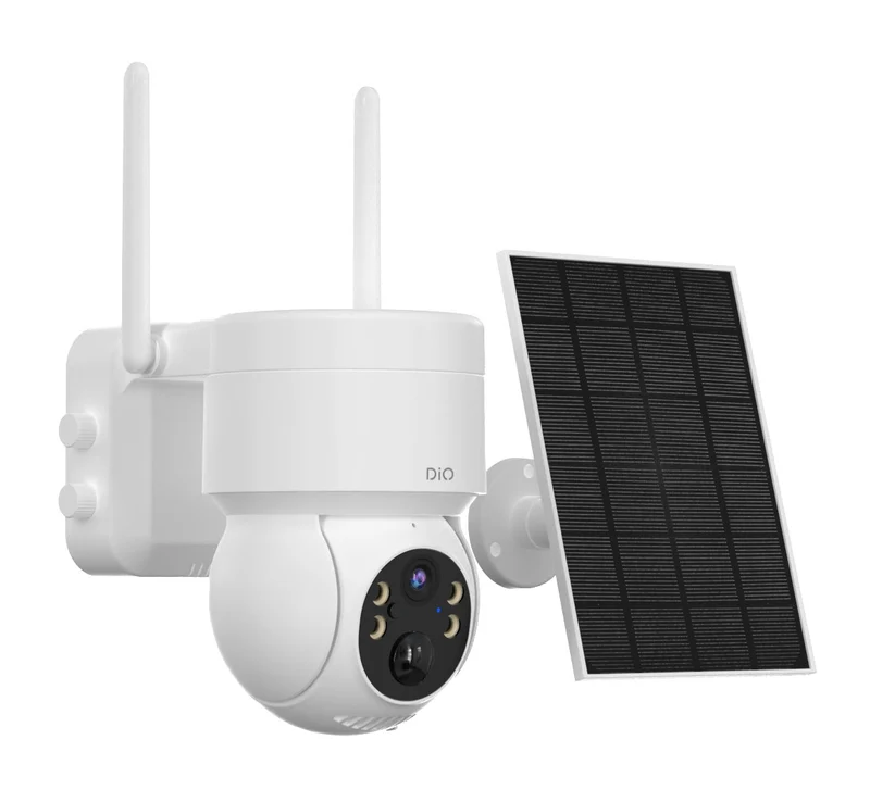 DiO 4G wireless battery-powered outdoor rotating camera with solar panel
