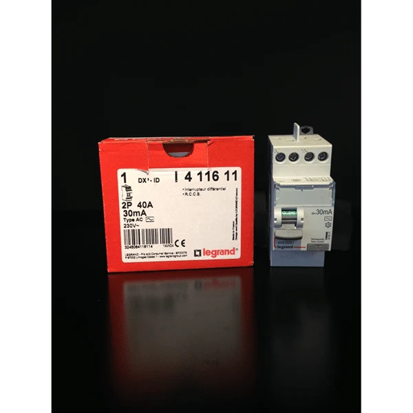 Interrupteur différentiel DX3-ID 2P 40A type AC 30MA TG LEGRAND 411611