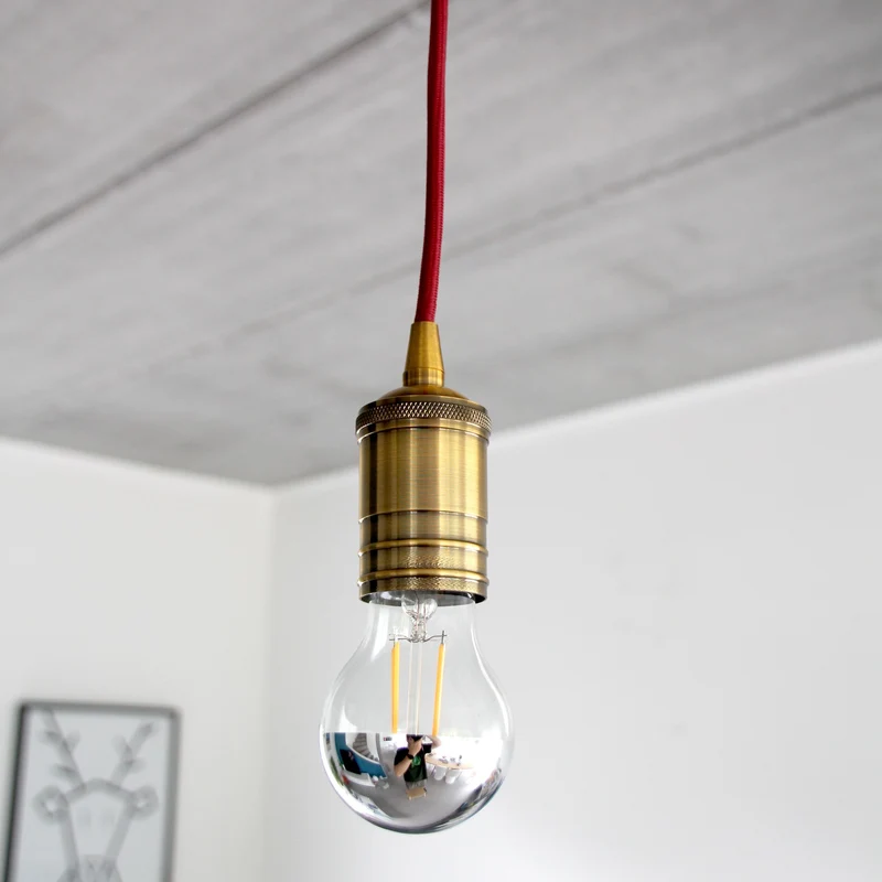 Smooth aluminum lampholder - gold