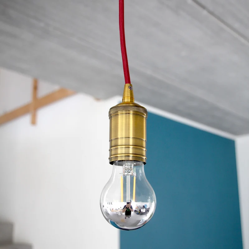 Smooth aluminum lampholder - gold