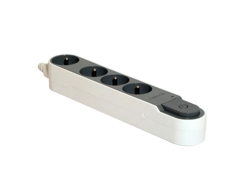 Stylish power strip with surge protection 4 x 16 A with switch - 5 m - Dark grey