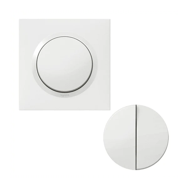 Legrand Dooxie transformeur 5 fonctions va-et-vient ou poussoir livré avec plaque carrée blanche et griffes 600731