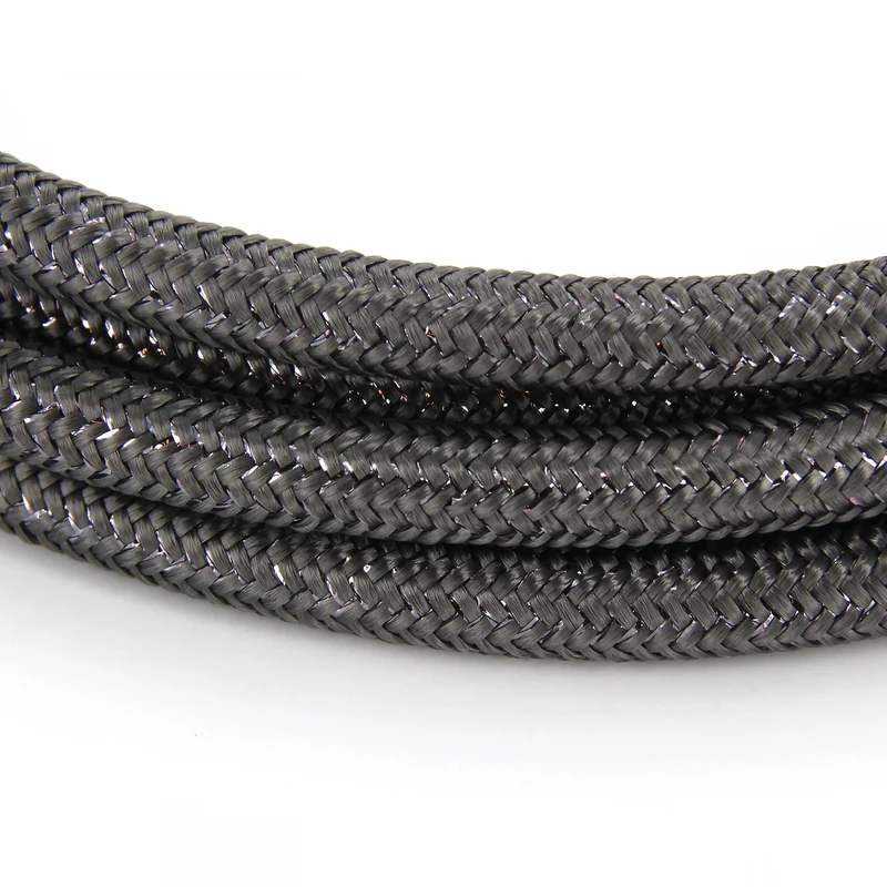 Grey sparkle silk fabric cable, 3 m